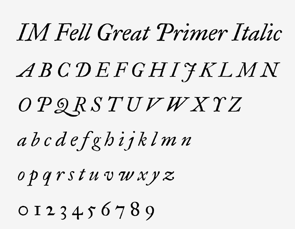 图片[3]-【IM Fell Great Primer】一款充满历史韵味的复古风格衬线字体-95n95.com免费商用字体