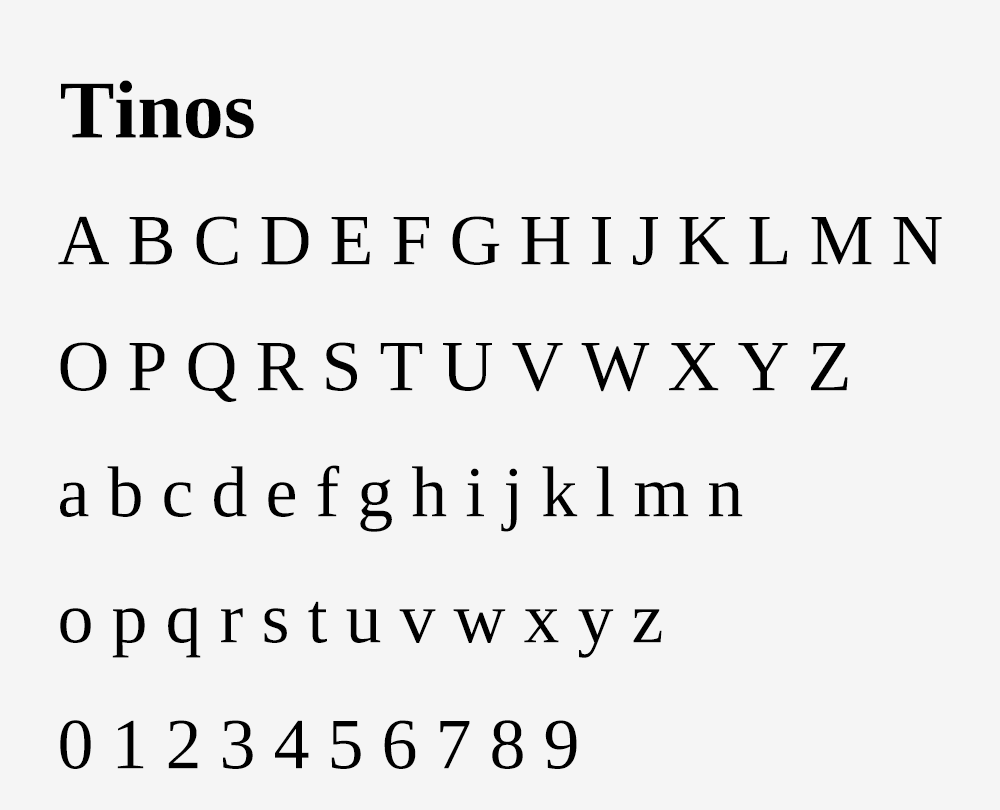 图片[2]-【Tinos】一款包含WGL 字符集的新颖清新的衬线字体-95n95.com免费商用字体