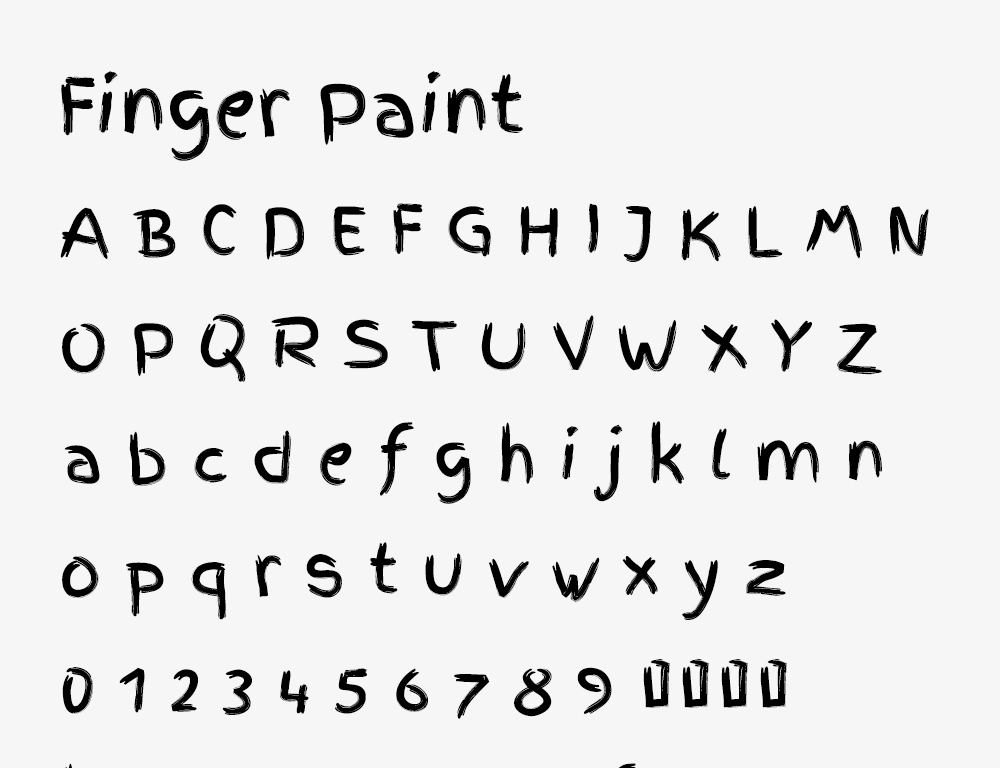 图片[2]-【Finger Paint】一种艺术画笔、笔刷效果的英文字体-95n95.com免费商用字体