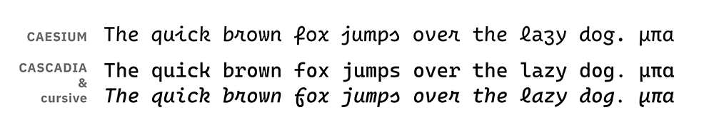 图片[2]-【Caesium】衍生于 Cascadia Code 的编程专用草书字体-95n95.com免费商用字体