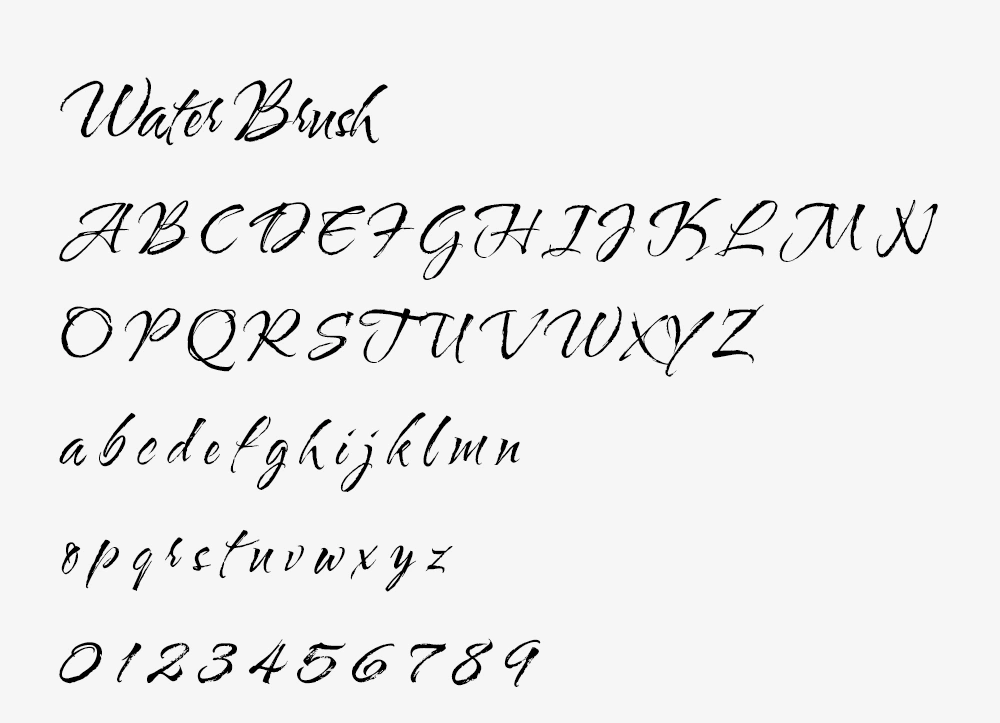 图片[3]-【Water Brush】一种水彩笔风格的随性而优雅的手写体字体-95n95.com免费商用字体