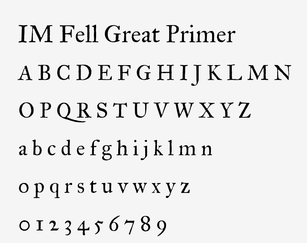 图片[2]-【IM Fell Great Primer】一款充满历史韵味的复古风格衬线字体-95n95.com免费商用字体