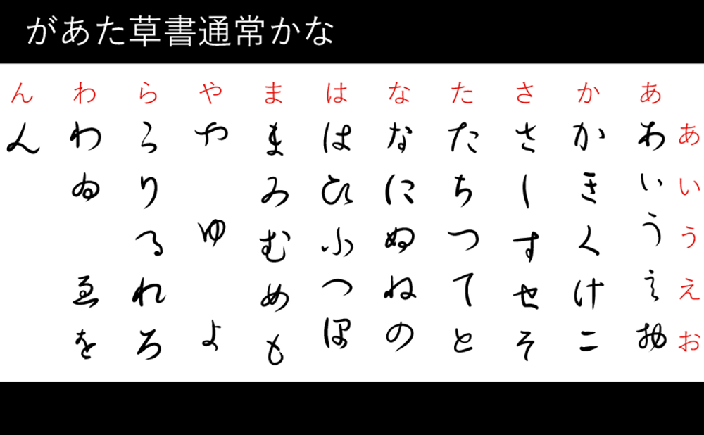 图片[2]-【があた草書通常かな】一款采用比例间距的日文草书字体-95n95.com免费商用字体