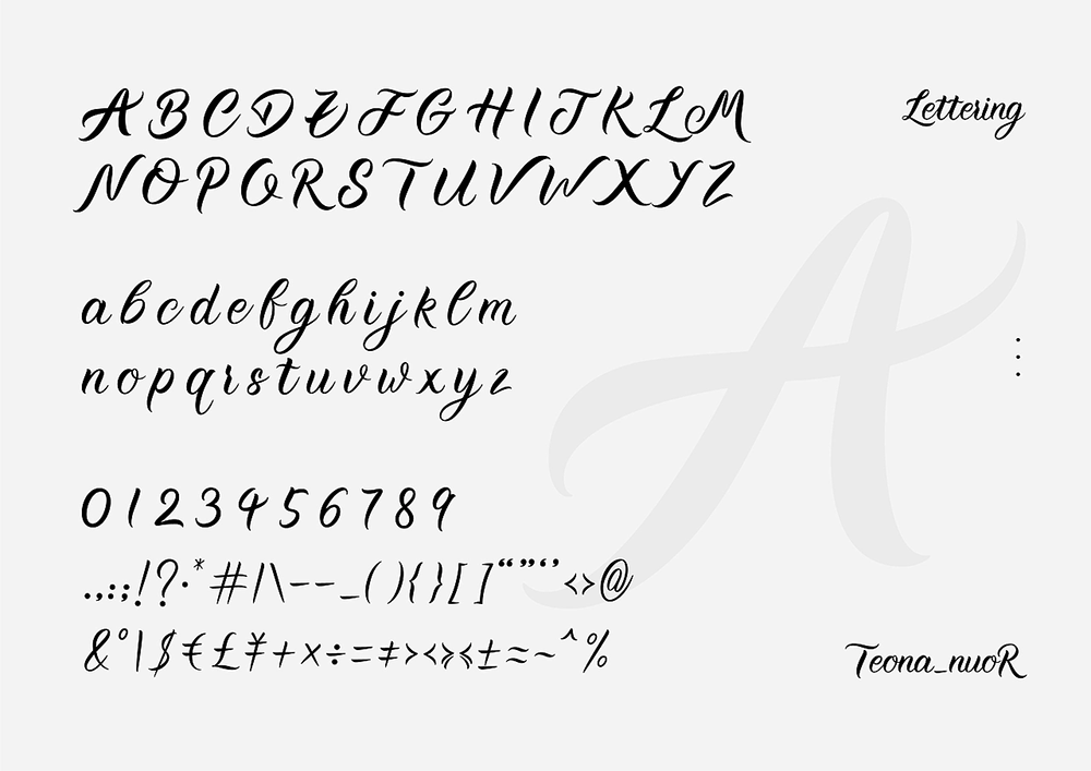 图片[3]-【Teona Lettering】一款非常优雅、漂亮的免费商用英文字体 -95n95.com免费商用字体