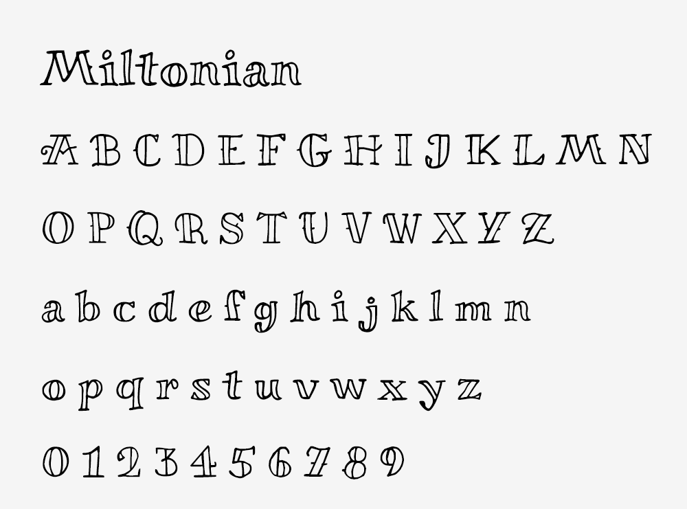 图片[3]-【Miltonian】一款趣味十足的 “纹身风格” 英文字体-95n95.com免费商用字体
