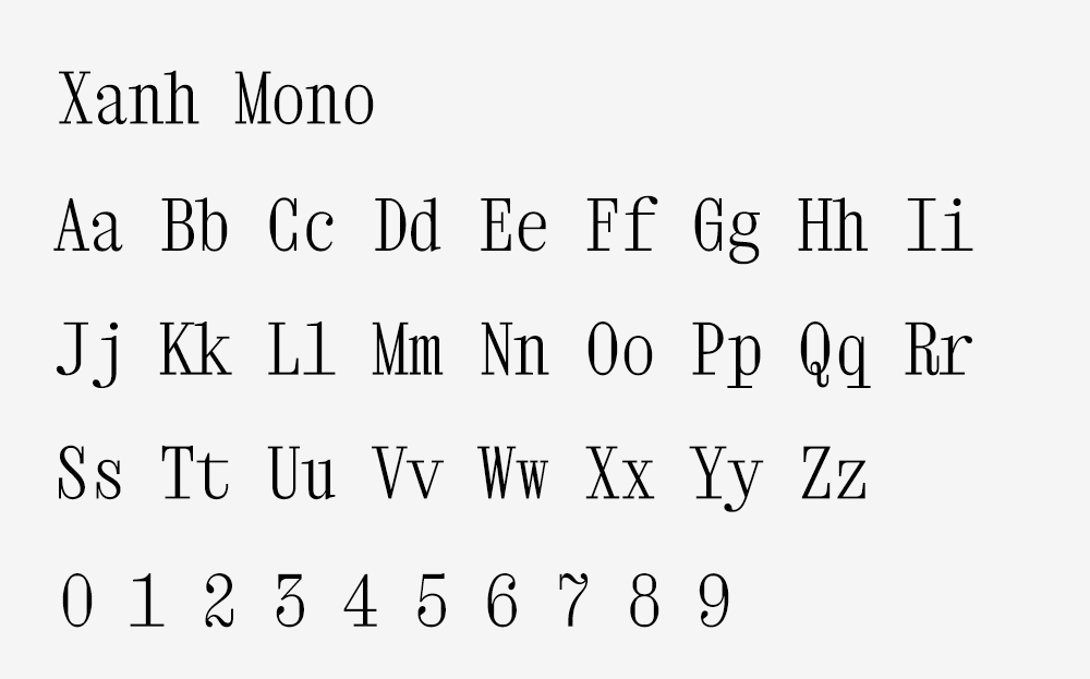 图片[2]-【Xanh Mono】一款英文单衬线字体-95n95.com免费商用字体