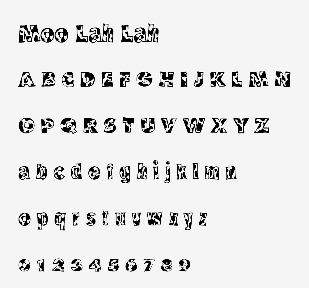 图片[3]-【Moo Lah Lah】一款充满奶牛趣味的有趣字体-95n95.com免费商用字体