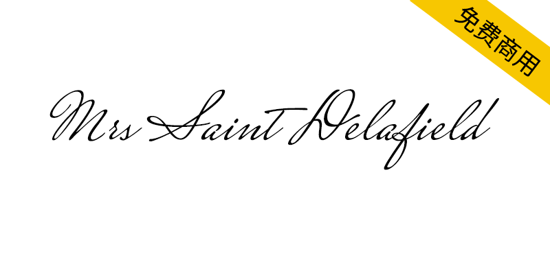 【Mrs Saint Delafield】再现美国手绘字体艺术的复古手写体字体-95n95.com免费商用字体
