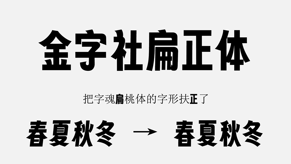 图片[2]-【金字社扁正体】字魂扁桃体的衍生字体，把倾斜的字形扶正了-95n95.com免费商用字体