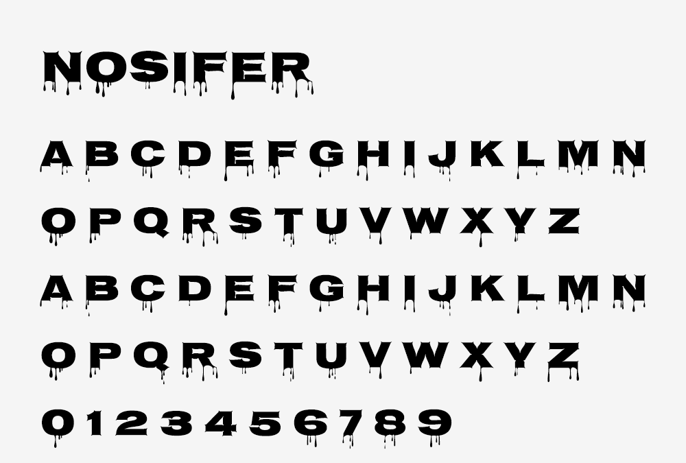 图片[2]-【Nosifer】很适合用于黑暗、恐怖主题的英文标题字体-95n95.com免费商用字体