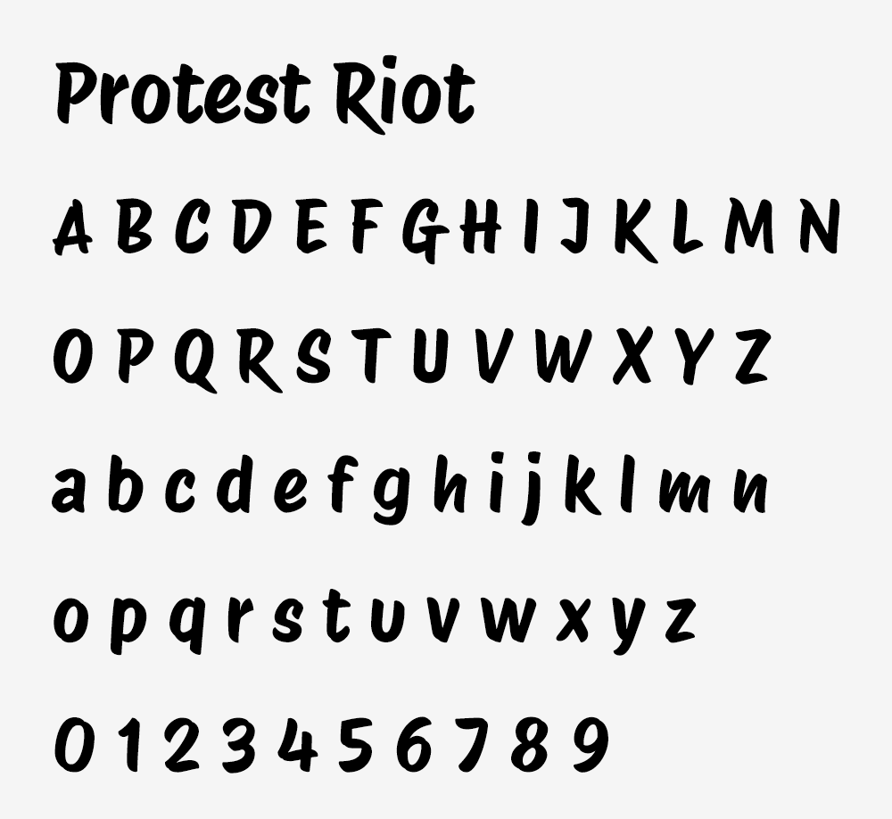 图片[2]-【Protest Riot】一种质朴且随性的街头英文标语字体-95n95.com免费商用字体