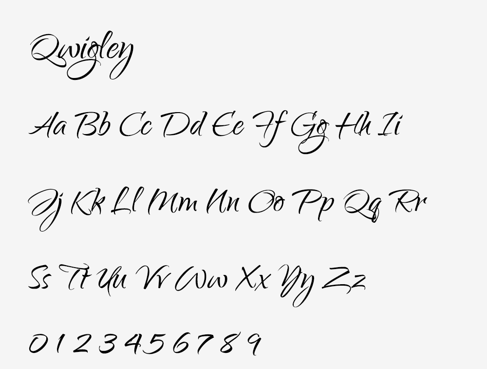 图片[2]-【Qwigley】一种既美丽又现代的免费英文字体-95n95.com免费商用字体