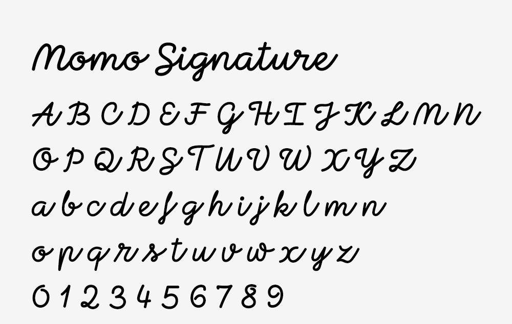 图片[2]-【Momo Signature】灵感来源手写签名的手写字体-95n95.com免费商用字体